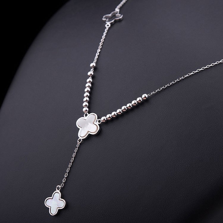 Серебряное колье с перламутром 18229 от ювелирного магазина Оникс - 2