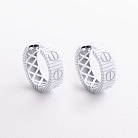 Серьги - кольца "Love" в белом золоте с09701 от ювелирного магазина Оникс