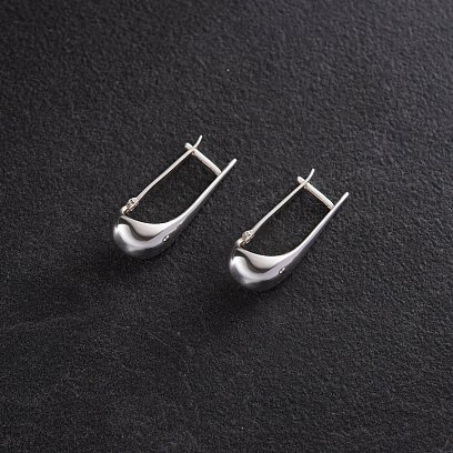 Серьги "Маленькие  капельки" в серебре (2.6 см) 122497 №9