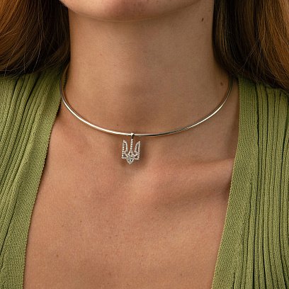 Серебряное колье - чокер (трансформер) 1100N №19