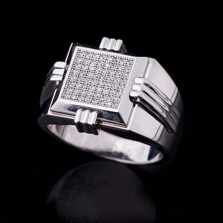 Каблучка з фіанітами 111119 - 2 Каблучка з фіанітами 111119 від ювелірного магазину Онікс - 2