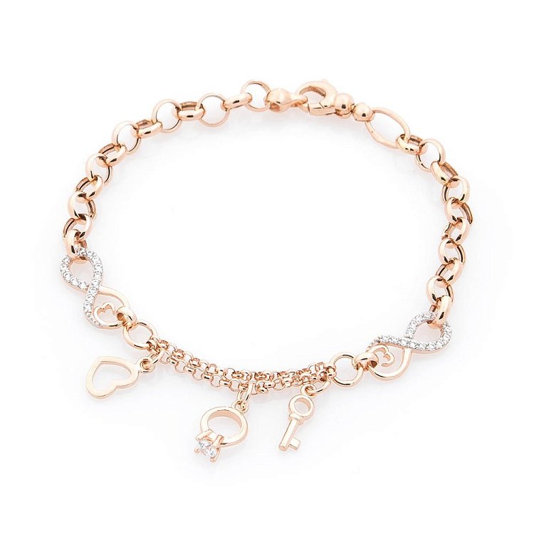 Золотий браслет з фіанітами б03327 від ювелірного магазину Онікс