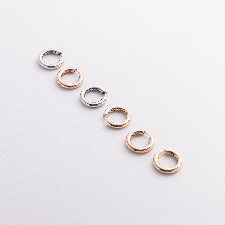 Сережки - кільця "Milley" у білому золоті с08881 від ювелірного магазину Онікс - 3