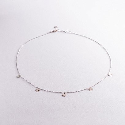 Серебряное колье "Клевер" 181154