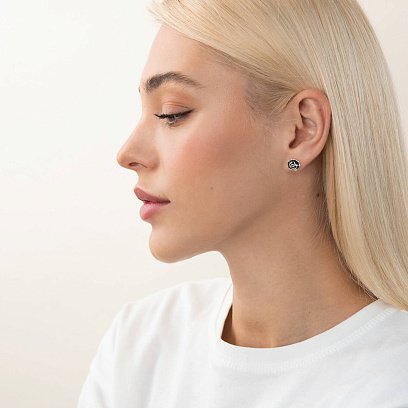 Срібні сережки - пусети "Троянди" 121953 №4