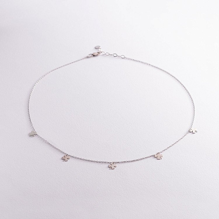 Серебряное колье "Клевер" 181154 от ювелирного магазина Оникс