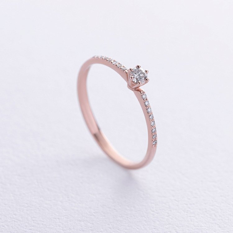 Помолвочное кольцо с бриллиантами (красное золото) 229332421 от ювелирного магазина Оникс