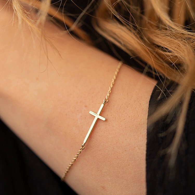 Браслет "Крестик" в желтом золоте з2081ж от ювелирного магазина Оникс - 10