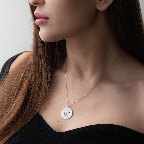 Серебряный кулон для гравировки (21 мм) 133090баб №2