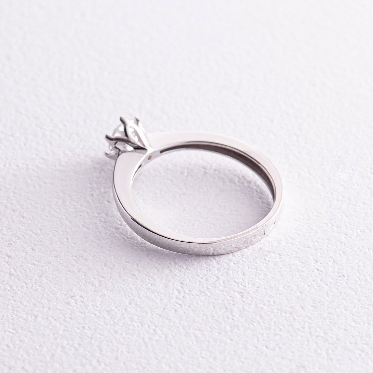 Помолвочное кольцо в белом золоте (фианит) к07097 от ювелирного магазина Оникс - 4