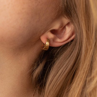 Серьги "Минимализм" в желтом золоте с08245 №4