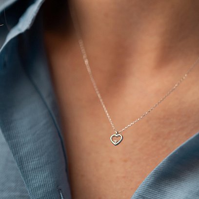 Кольє "Сердечко" в білому золото кол02379 №4