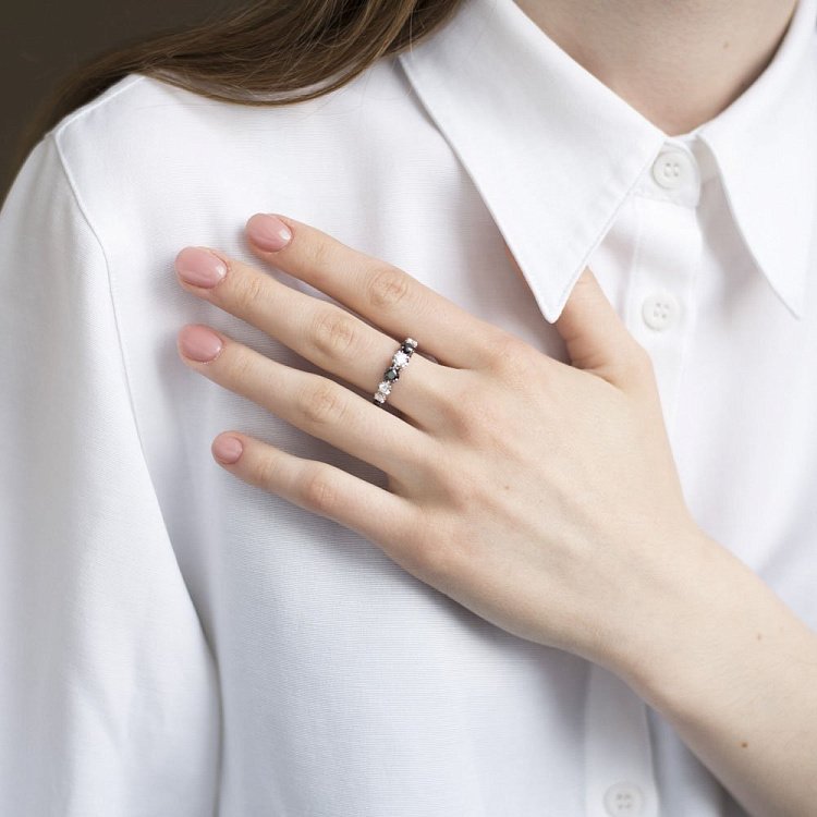 Золотое кольцо с бриллиантами кб0257ar от ювелирного магазина Оникс - 9