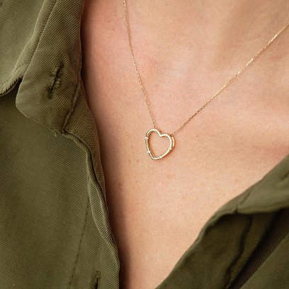 Золотое колье "Сердце" (фианит) кол01604 №6