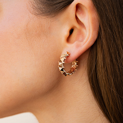 Серьги - кольца в красном золоте с09601 №4