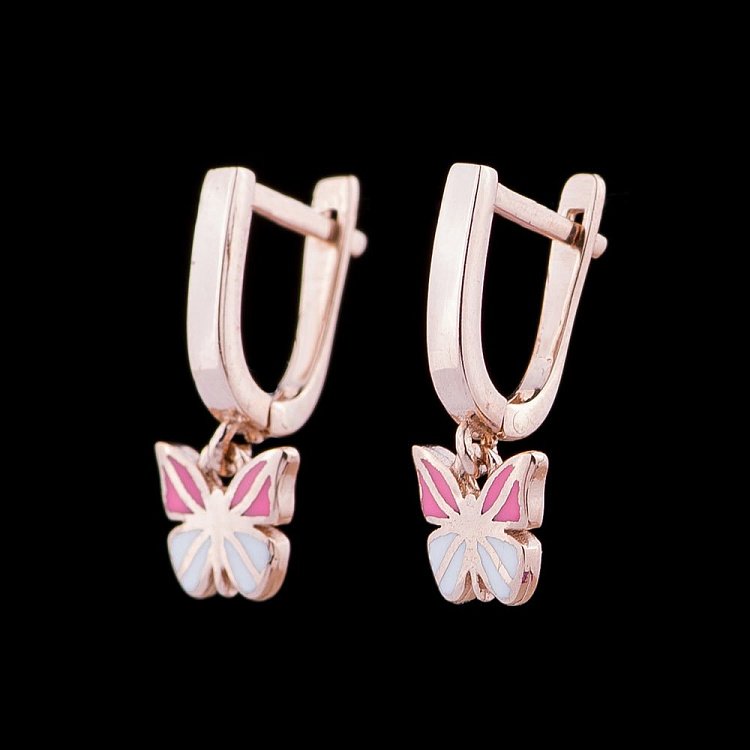 Дитячі золоті сережки "Метелики" с04800рс від ювелірного магазину Онікс - 1