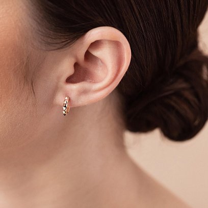 Сережки - пусети "Mona" в жовтому золоті с08379 №6