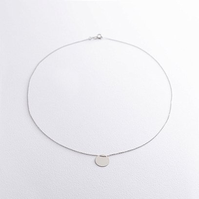 Кольє "Монетка" в білому золоті (можливе гравіювання) кол01742 №6