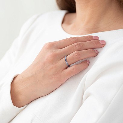 Золота каблучка з сапфірами кб0244sth №2