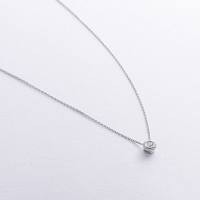 Колье с бриллиантами (белое золото) 739491121 №3