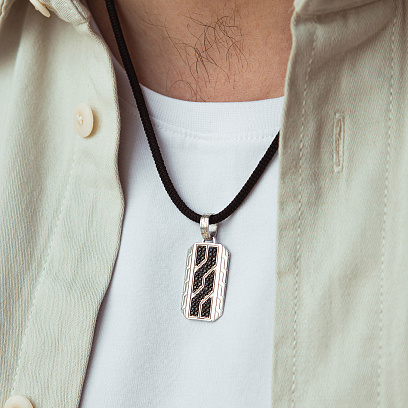 Срібний жетон з чорними фіанітами 1875 №2