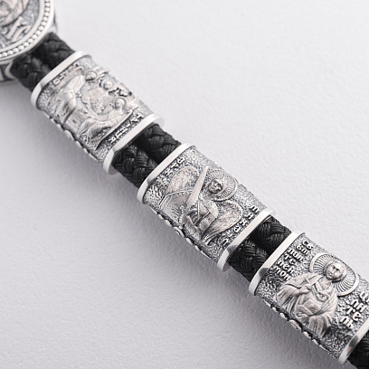 Срібний браслет "Ісус Христос. Спаси та Збережи (укр. мовою)" 1698 №3