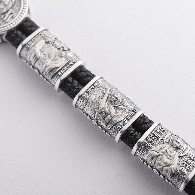 Срібний браслет "Ісус Христос. Спаси та Збережи (укр. мовою)" 1698 від ювелірного магазину Онікс - 2