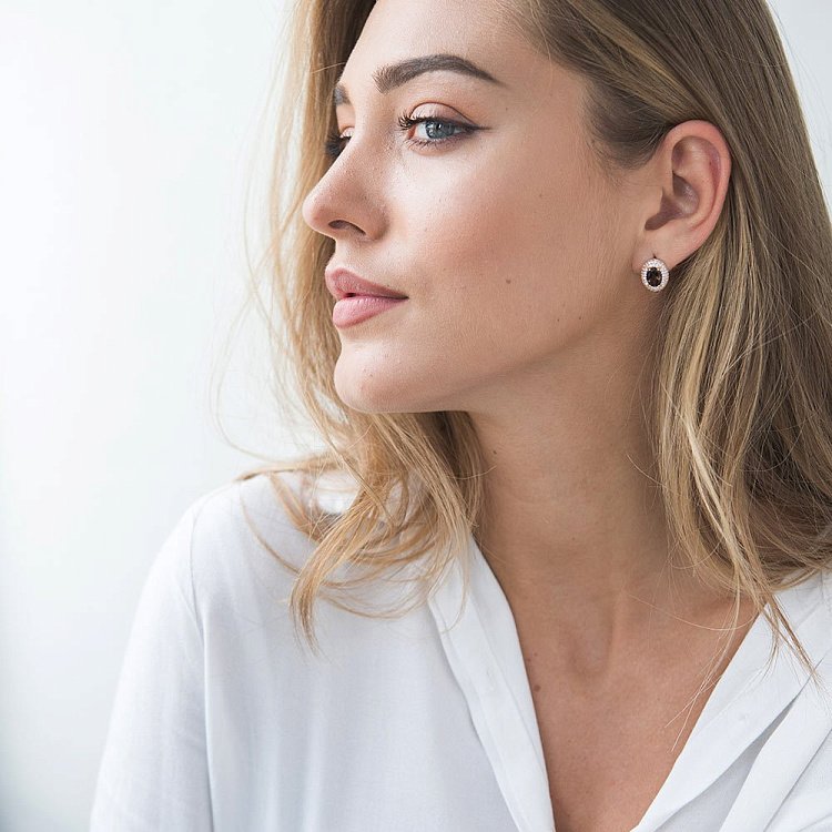 Золотое кольцо (дымчатый кварц, фианиты) к04658 от ювелирного магазина Оникс - 4