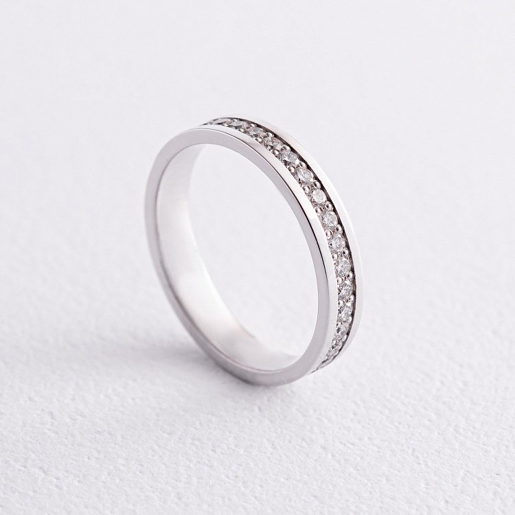 Кольцо в белом золоте с бриллиантами 214861121 от ювелирного магазина Оникс