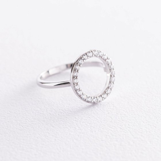 Серебряное кольцо "Круговорот" с фианитами 112577 №2