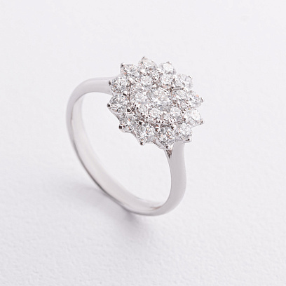 Золотое кольцо "Цветочек" с бриллиантами кб0653cha