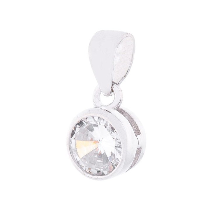 Срібний кулон з фіанітом 132782 від ювелірного магазину Онікс