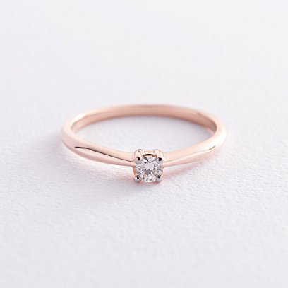 Заручальна золота каблучка з діамантом кб0511м №5