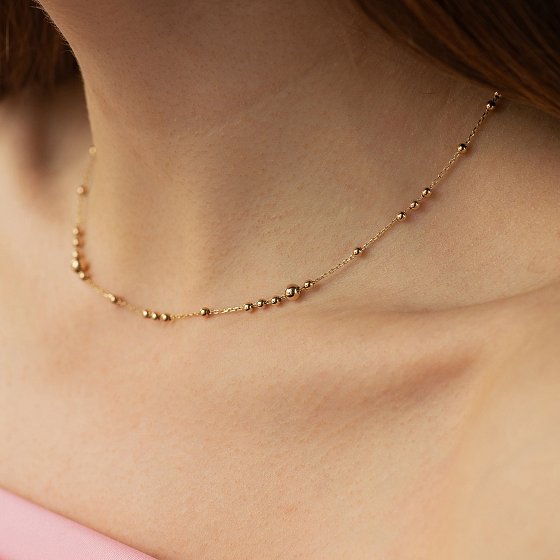 Колье "Шарики" в желтом золоте кол02592 №4