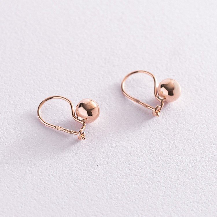 Золоті сережки "Кульки" 470101 від ювелірного магазину Онікс - 3