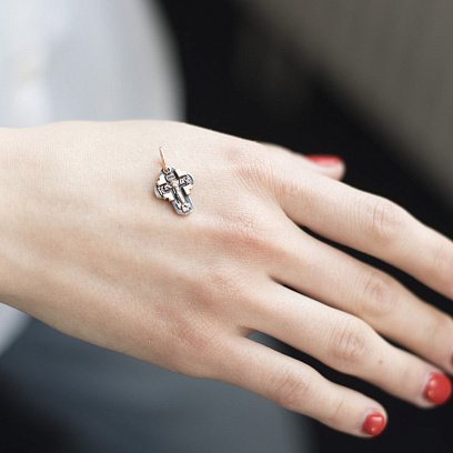 Золотий хрестик з чорнінням п03249 №3