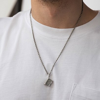 Серебряная подвеска "Книга с молитвой Отче Наш" (чернение) 132732 №2