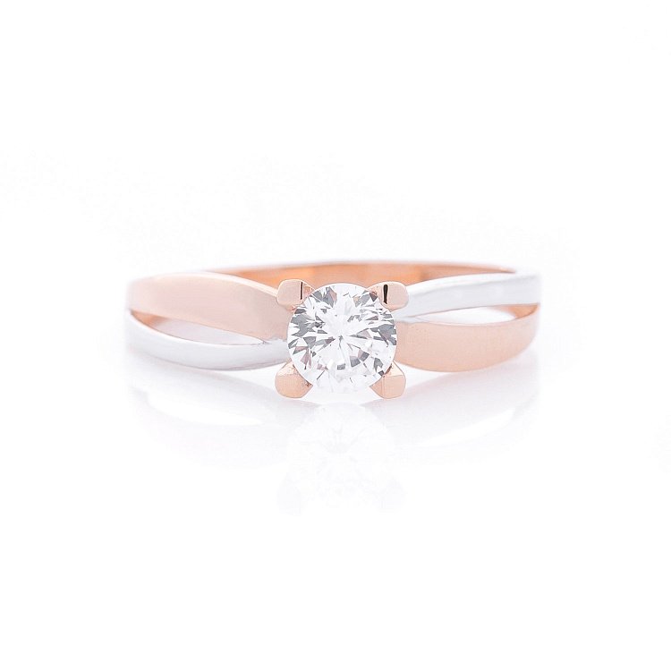 Золотое помолвочное кольцо с фианитом к03343 от ювелирного магазина Оникс - 2