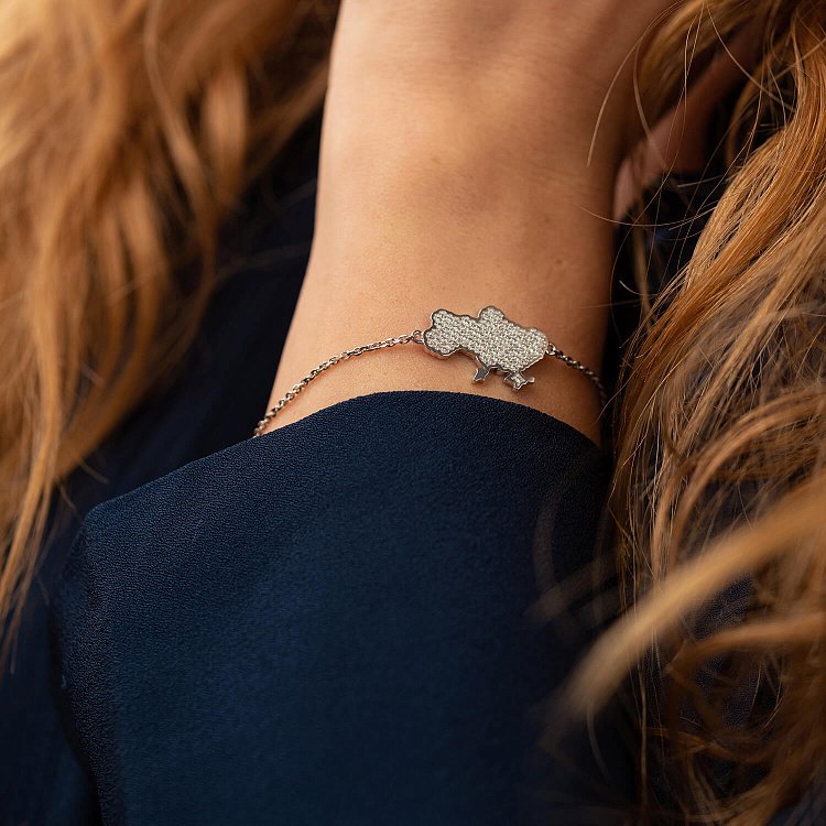 Золотий браслет "Україна" з діамантами 528341121 від ювелірного магазину Онікс - 5