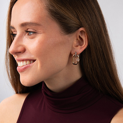 Сережки "Alice" в червоному золоті (фіаніти) с09544 №2