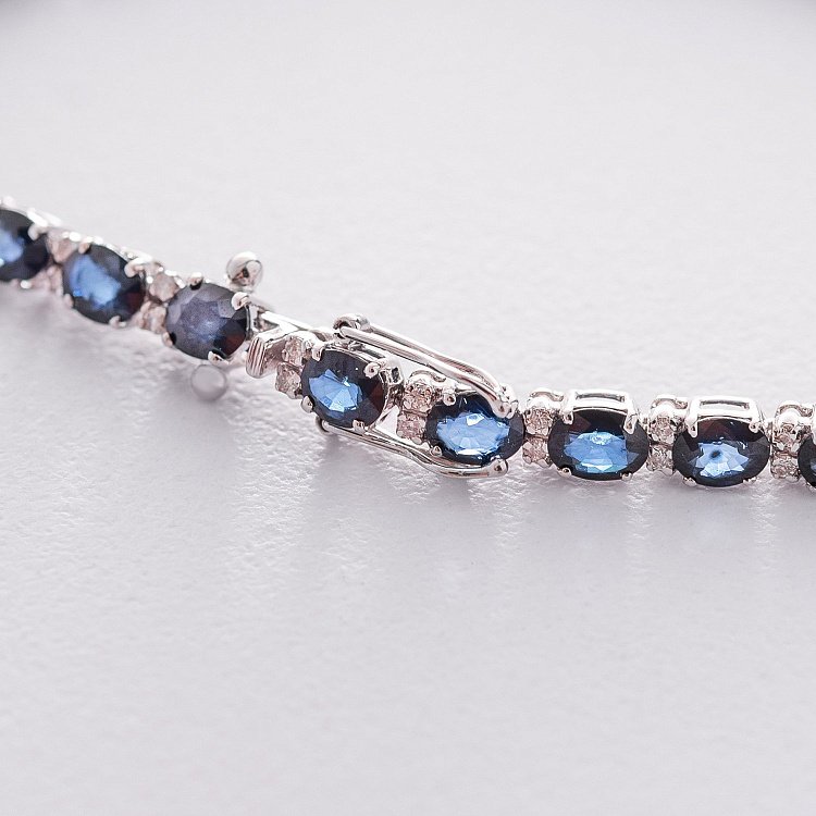 Золотий браслет з діамантами і сапфірами бб0010gl від ювелірного магазину Онікс - 4