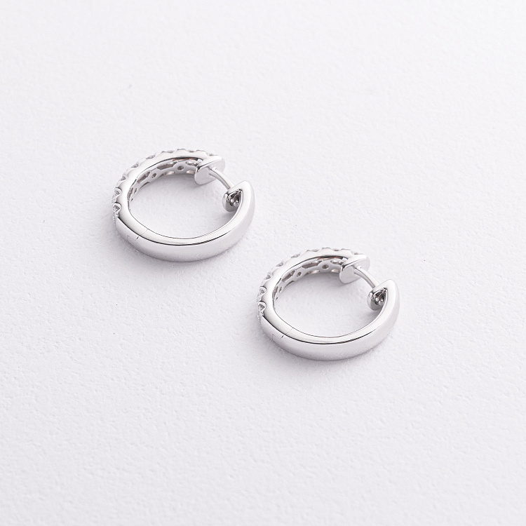 Золоті сережки - кільця з діамантами сб0656ri від ювелірного магазину Онікс - 2