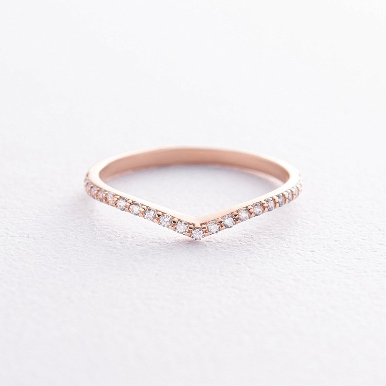 Каблучка "Особлива" з фіанітами (червоне золото) к07466 від ювелірного магазину Онікс