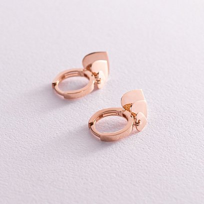 Золоті сережки "Сердечка" с07570 №4