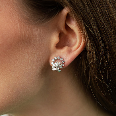 Сережки в білому золоті (діаманти) сб0693cha №2