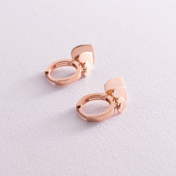 Золоті сережки "Сердечка" с07570 №4