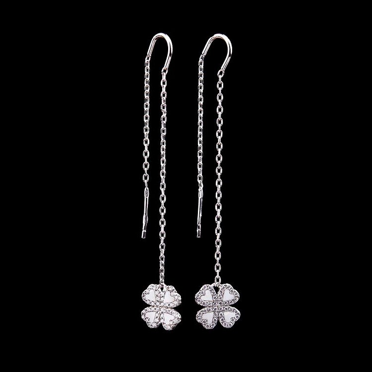 Срібні сережки з перламутром і фіанітами 121745 від ювелірного магазину Онікс - 2