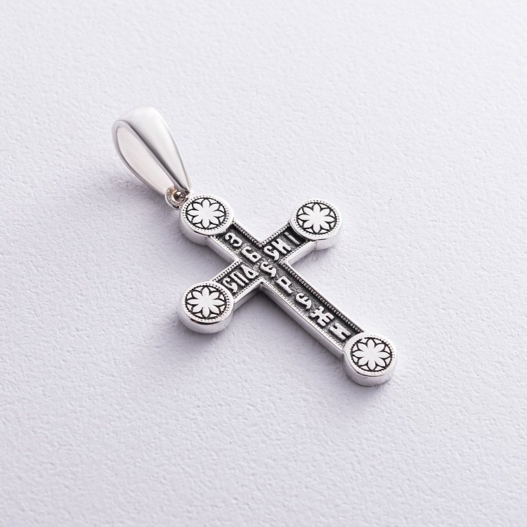 Срібний хрест "Розп'яття. Спаси і Збережи" кду-15 від ювелірного магазину Онікс - 5
