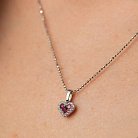 Золотий кулон "Сердечко" (діаманти, рубіни) пб0320cha от ювелирного магазина Оникс - 3