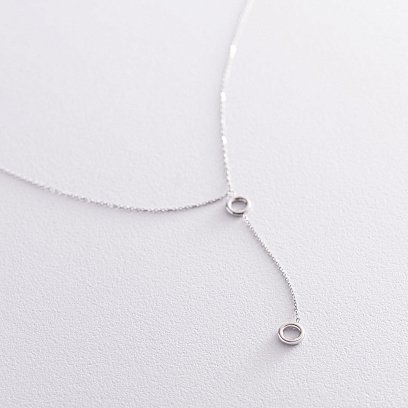 Колье "Кружочки" в белом золоте кол01827